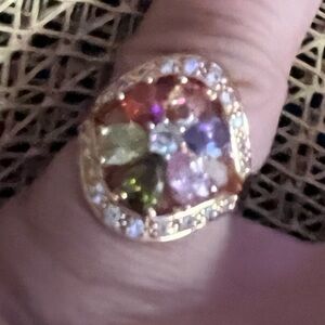 Gold plated Multicolor Gemstone Ring